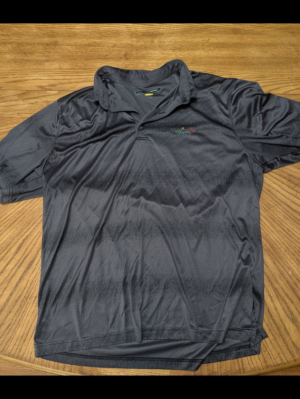 Men's Greg Norman Play Golf Black Performance Polo Shirt